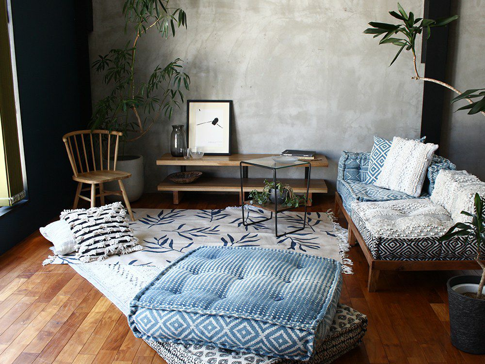 送料無料】ブロック マルチ ソファ コーナー ノス ブルー - a.depeche