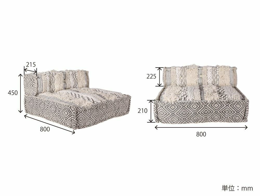 送料無料】ブロック マルチ ソファ センター マック ホワイト - a