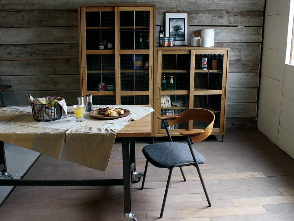 カデル スライドガラスキャビネット ロー - a.depeche(アデペシュ)