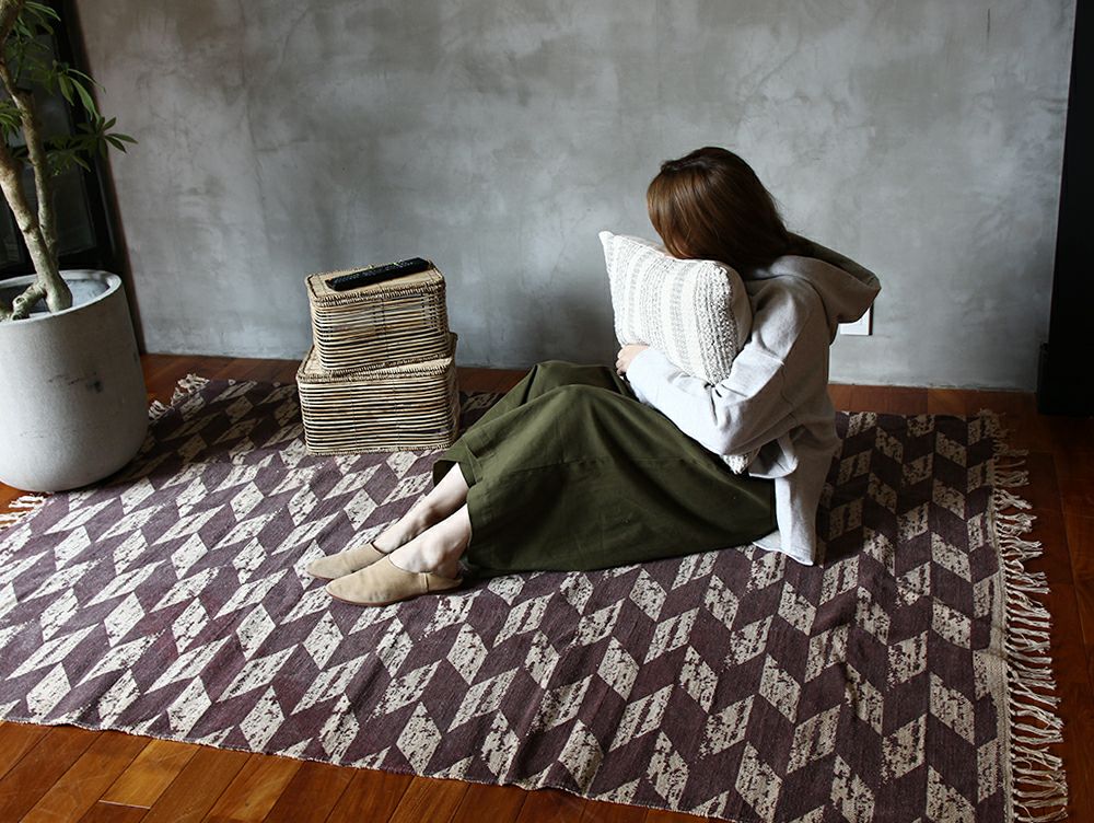 半円コラージュラグ a.depeche pell wool rug circle atharae / アデペシュ ペル