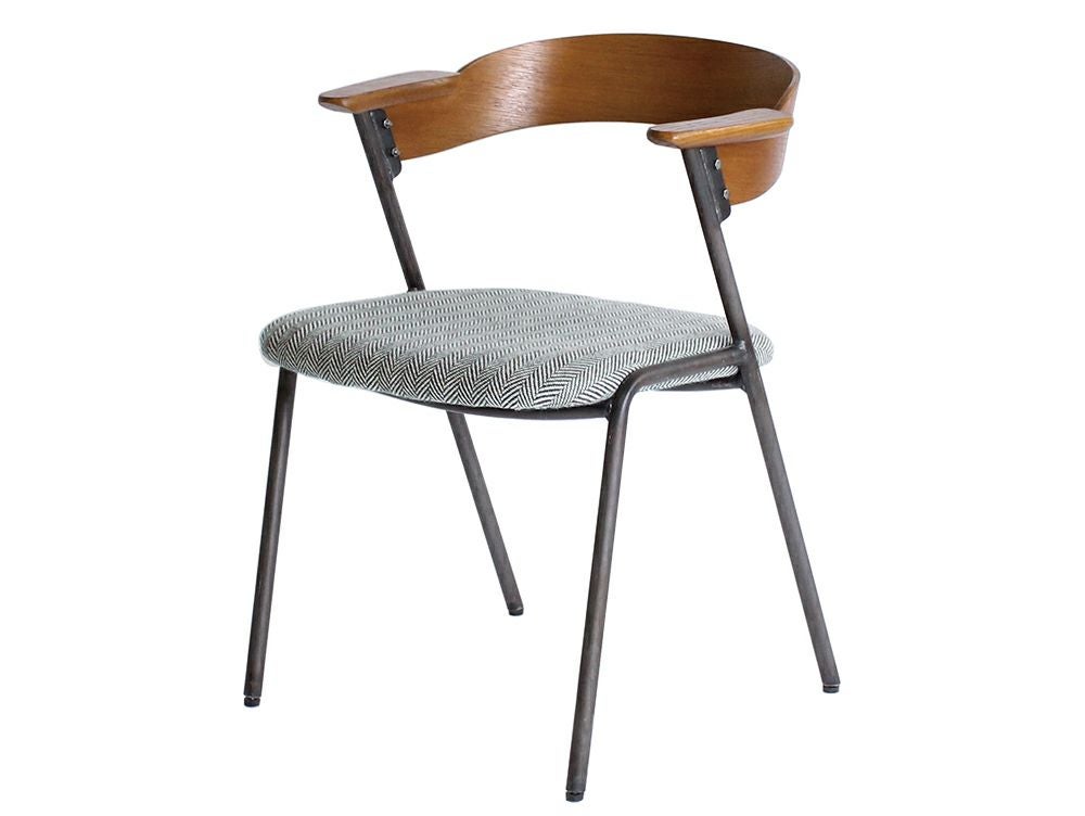 ダイニング アイアン 【送料無料】ダニス ショートアームチェア アーム