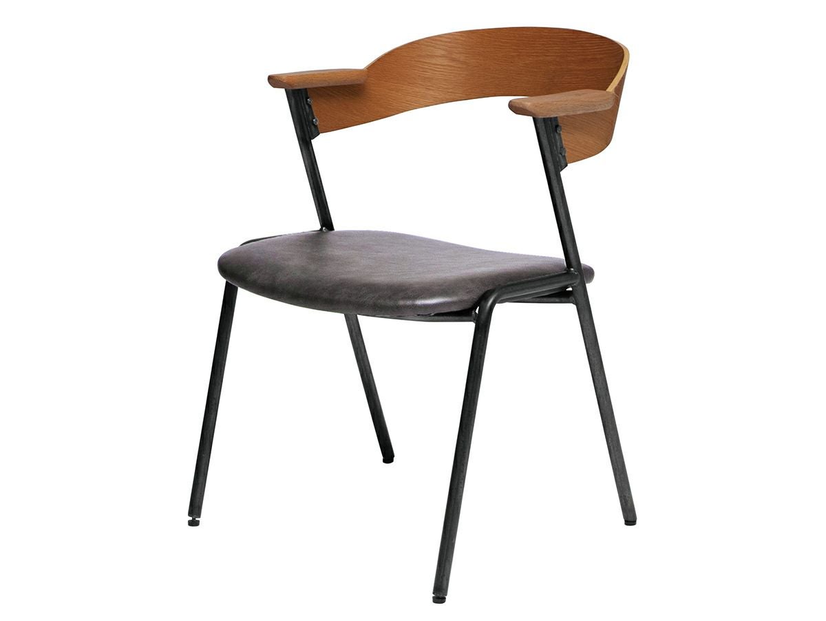 ダイニング アイアン 【送料無料】ダニス ショートアームチェア アーム