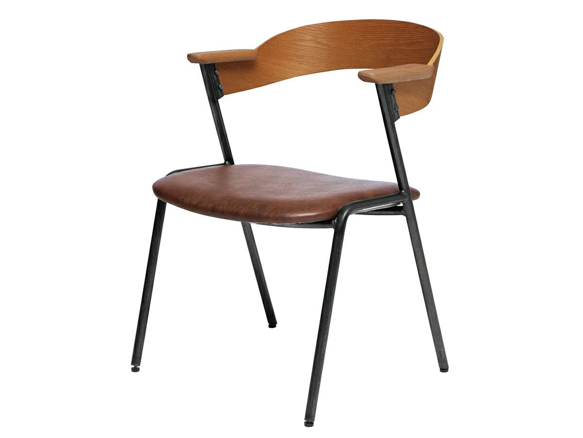 ダイニング アイアン 【送料無料】ダニス ショートアームチェア アーム