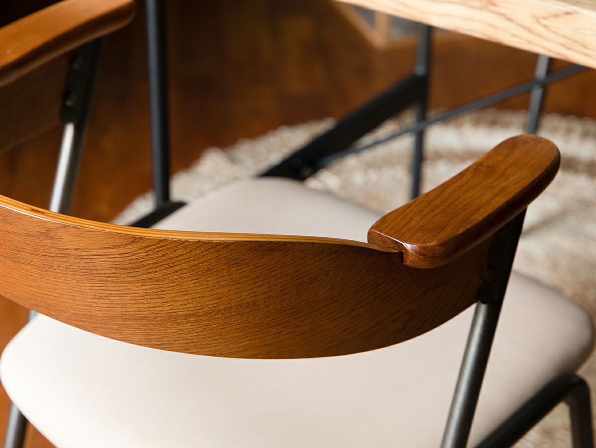 ダイニング アイアン 【送料無料】ダニス ショートアームチェア アーム