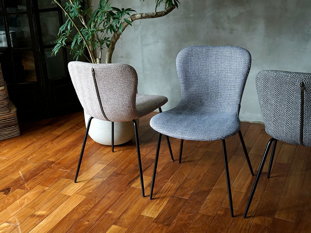 送料無料】ジップ デザイン チェア ヘリンボーン - a.depeche(アデペシュ)