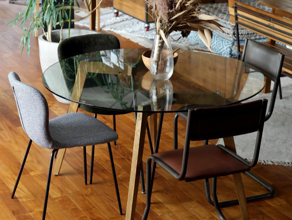 送料無料】Gノット ガラス テーブル 1200 ラウンド - a.depeche