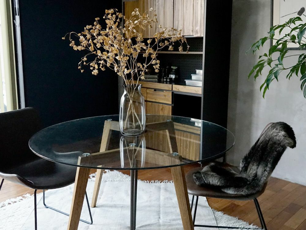 送料無料】Gノット ガラス テーブル 1200 ラウンド - a.depeche