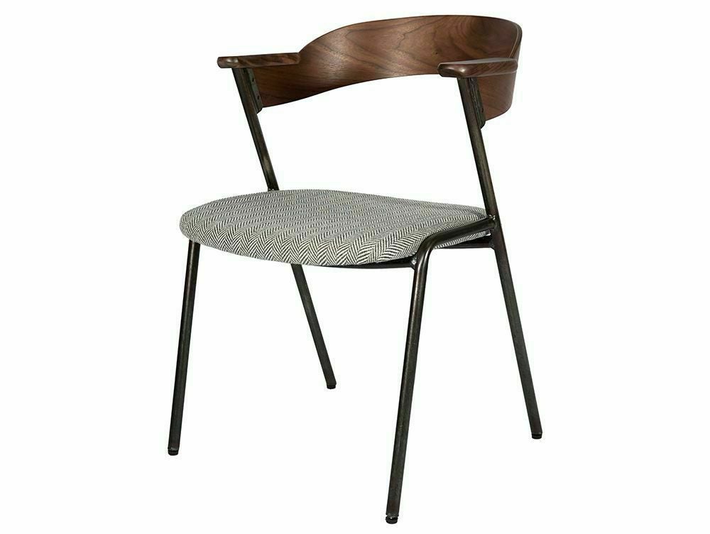 ③Style DeCHAIR ブラウン アーム付き 送料無料】ダニス ショートアームチェア アーム ウォルナット - a