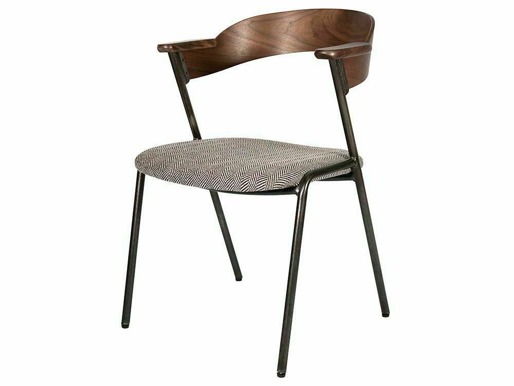 送料無料】ダニス ショートアームチェア アーム ウォルナット - a