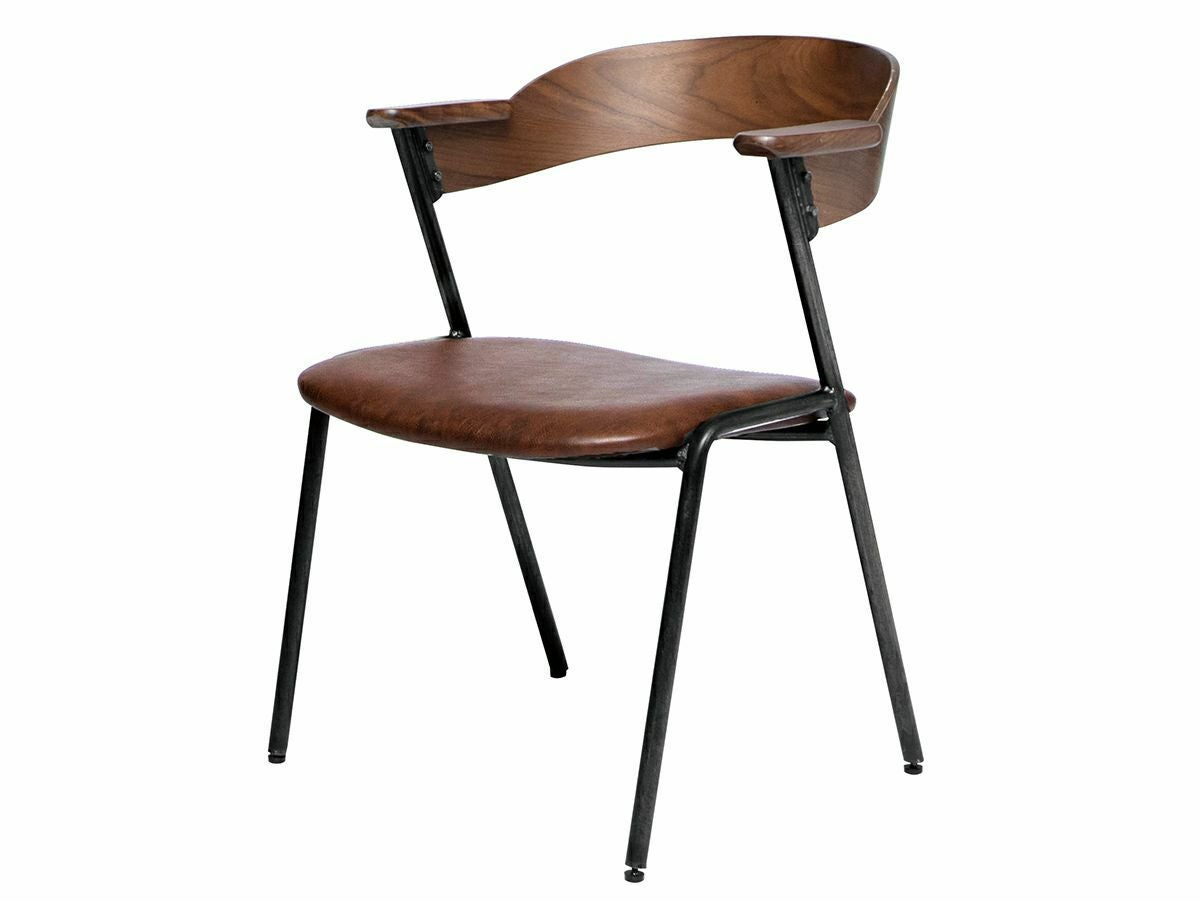 送料無料】ダニス ショートアームチェア アーム ウォルナット - a