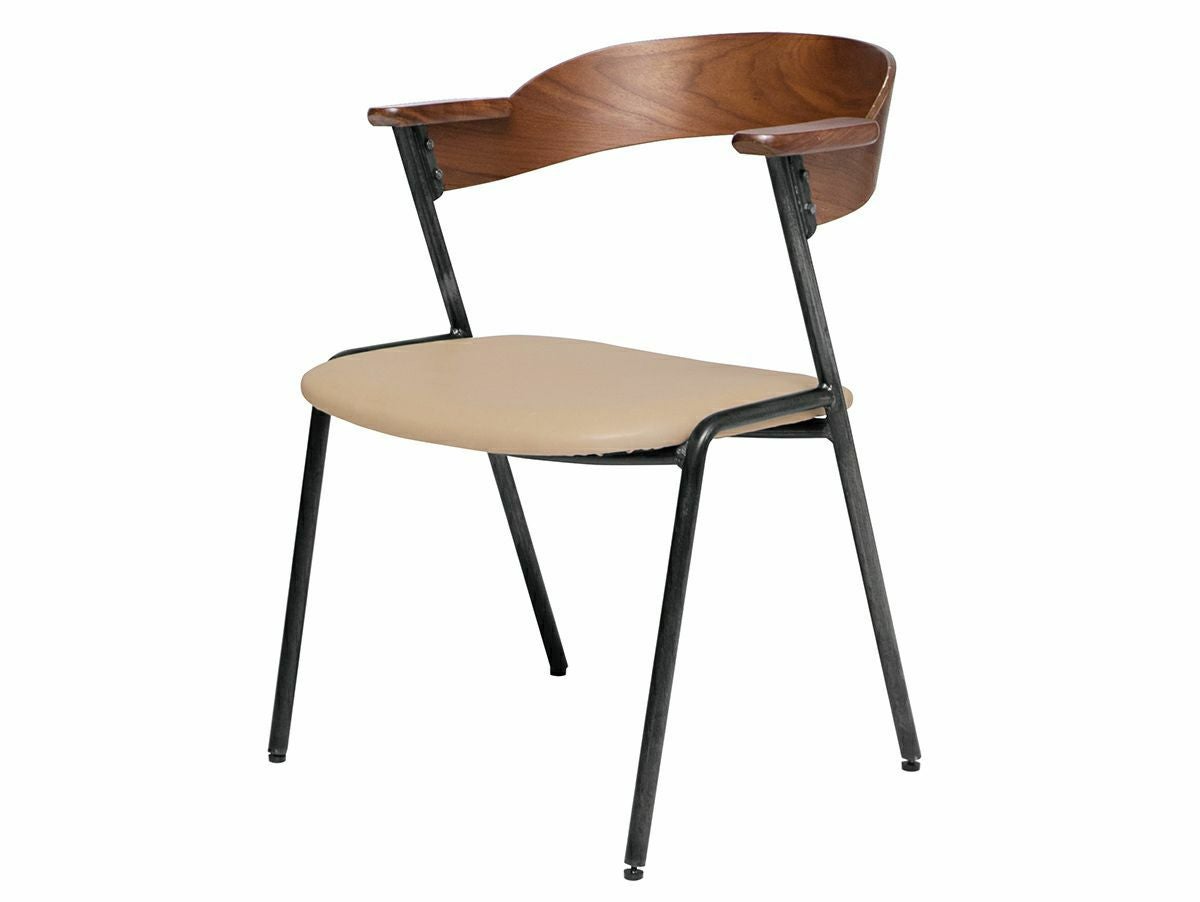 クーポン対象】ダニス ショートアームチェア アーム ウォルナット - a