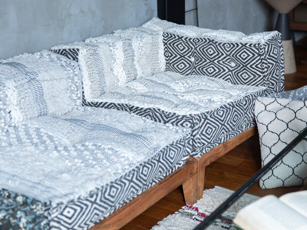 送料無料】ブロックマルチ ソファ レフト コーナー マック ホワイト