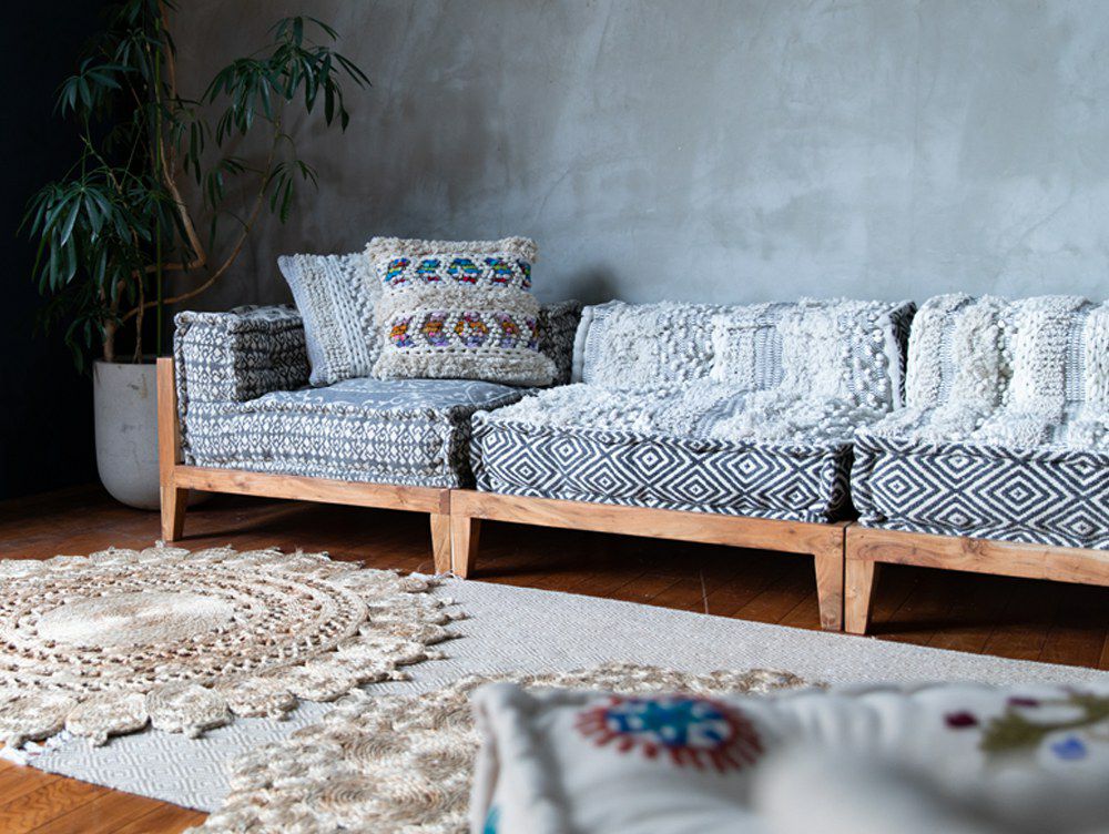 値下　アデペシュ ブロックマルチ ソファ レフト コーナー マック ホワイト 送料無料】ブロックマルチ ソファ レフト コーナー マック ホワイト