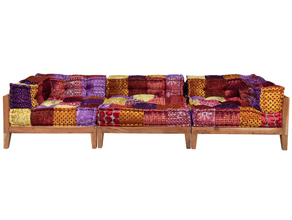 送料無料】ブロックマルチ ソファ センター パッチワーク ミックス - a