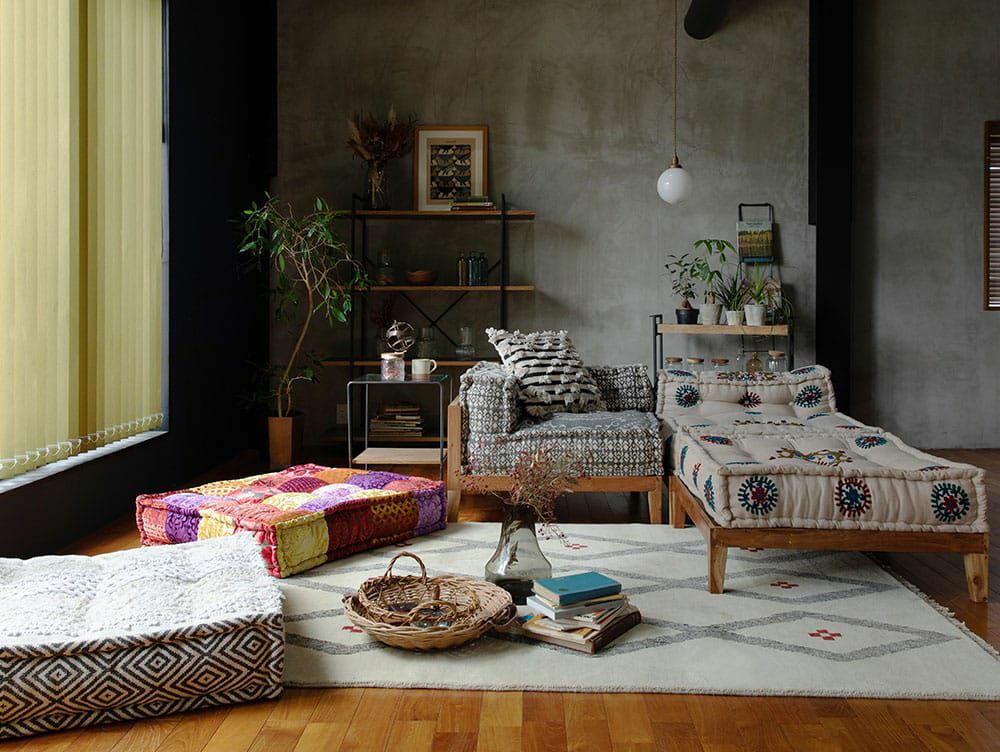 取扱終了]ブロック マルチ ザブ オットマン パッチワーク ミックス - a