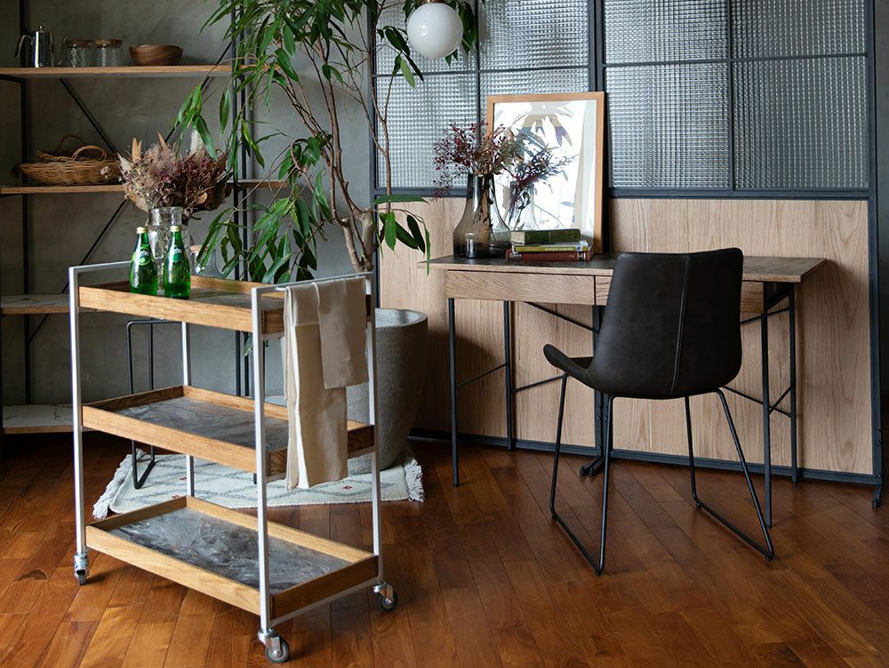 ポル デスク 1200 ワイド マットブラック - a.depeche(アデペシュ)