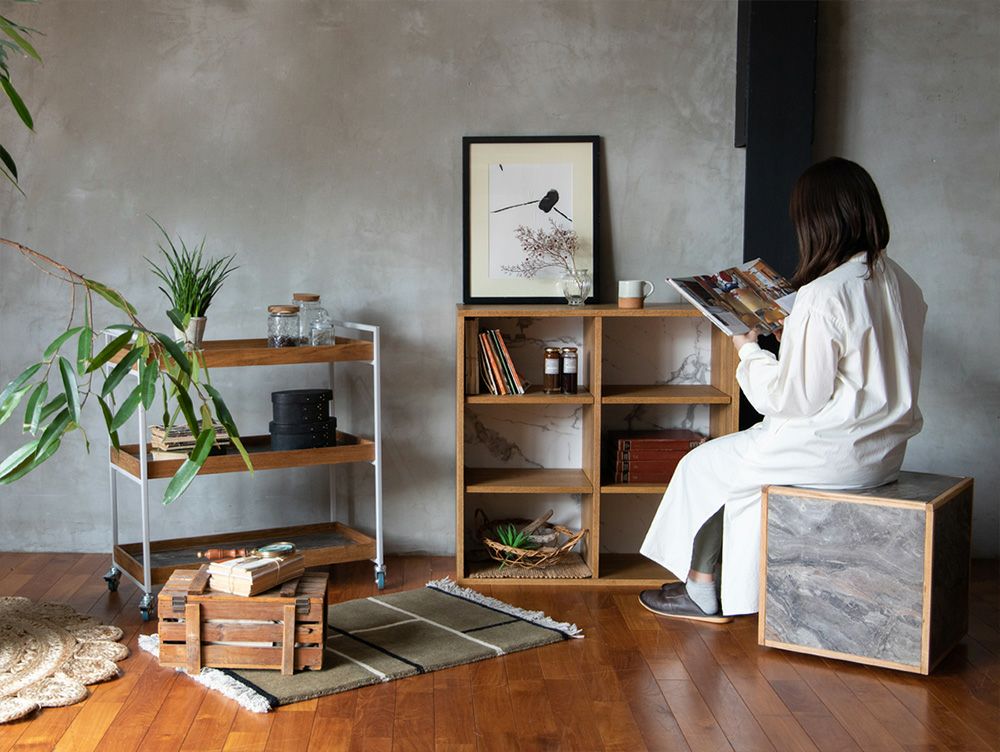 ポル ブックケース 本棚 幅85cm 奥行35 ｜a.depeche（アデペシュ)