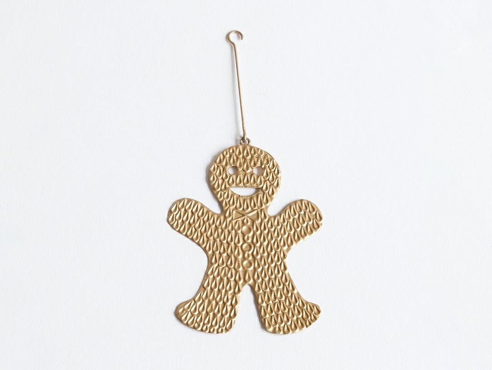 飾ったり添えたり エンボス ブリキオーナメント ジンジャーブレッド