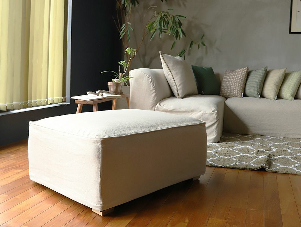 フレンチリネン ソファ ライト レフトアーム オットマン 麻 リビング