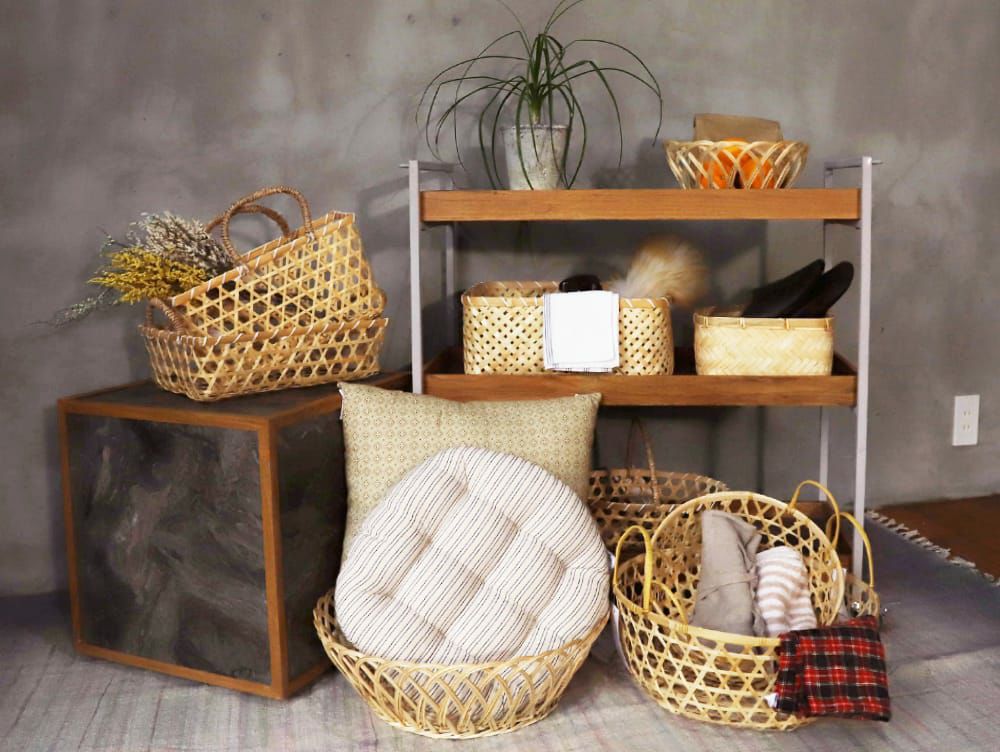 ちどり産業 和みフラワー竹かご | 家具・インテリア a.depeche(アデペシュ)