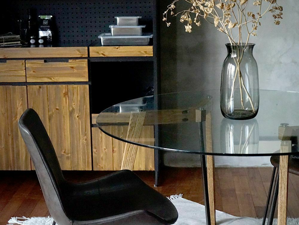 a.depeche G-knot 120cm ガラス ダイニングテーブル a.depeche G-knot glass table 1200 round / アデペシュ Gノット