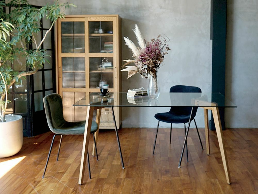 outlet]Gノット ガラス テーブル 1500 クリア - a.depeche(アデペシュ)