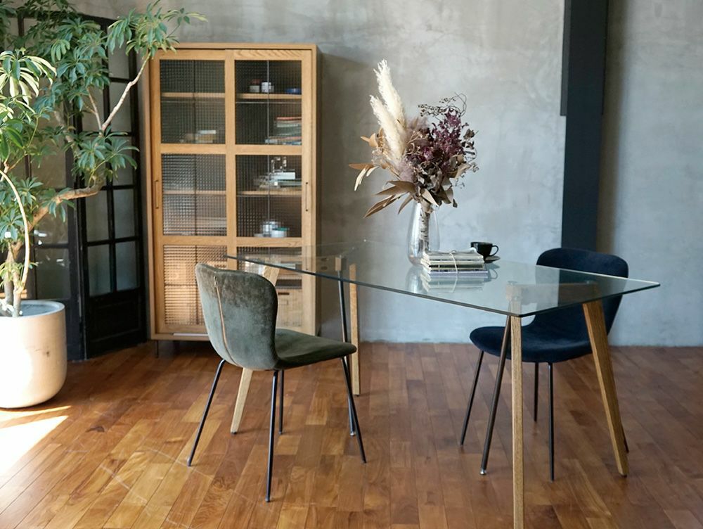 outlet]Gノット ガラス テーブル 1500 クリア - a.depeche(アデペシュ)