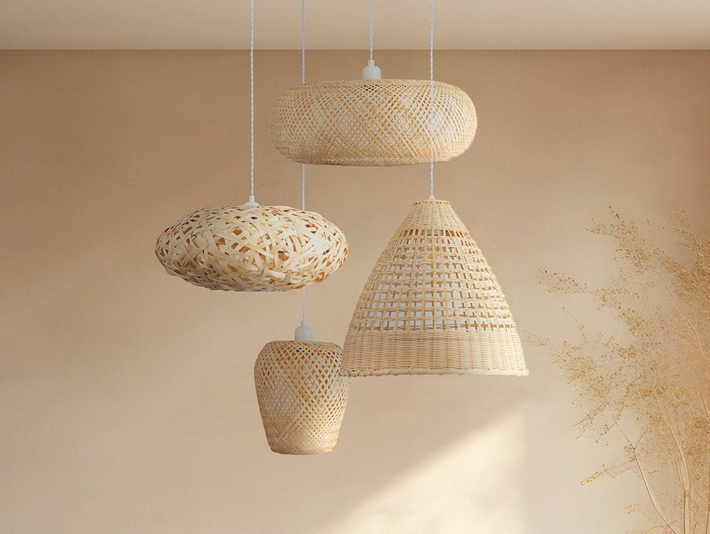ペンダントライト 1灯 LED 天井照明 スワン電器 天然素材の竹を使用