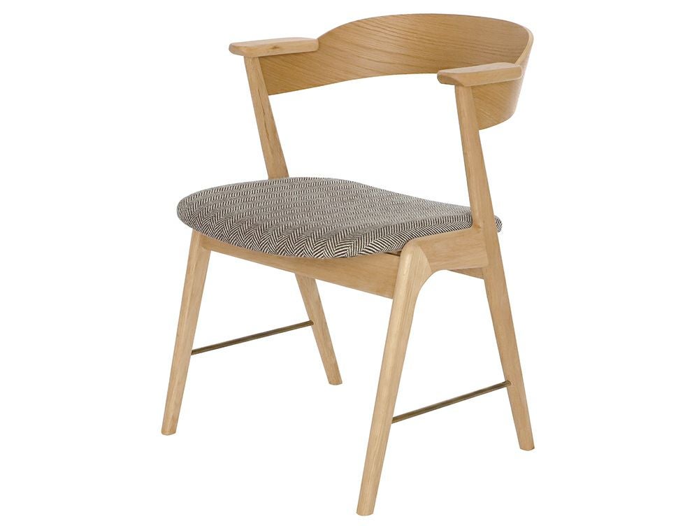 ダニス ショートアームチェア アームナチュラル アイアン ダイニング