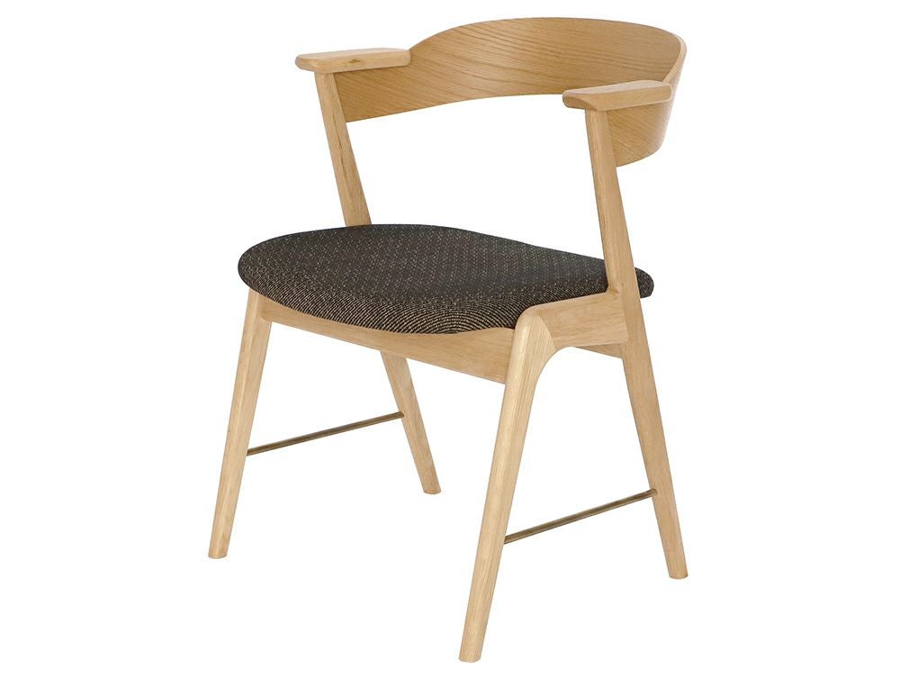 ダニス ショートアームチェア アームナチュラル アイアン ダイニング