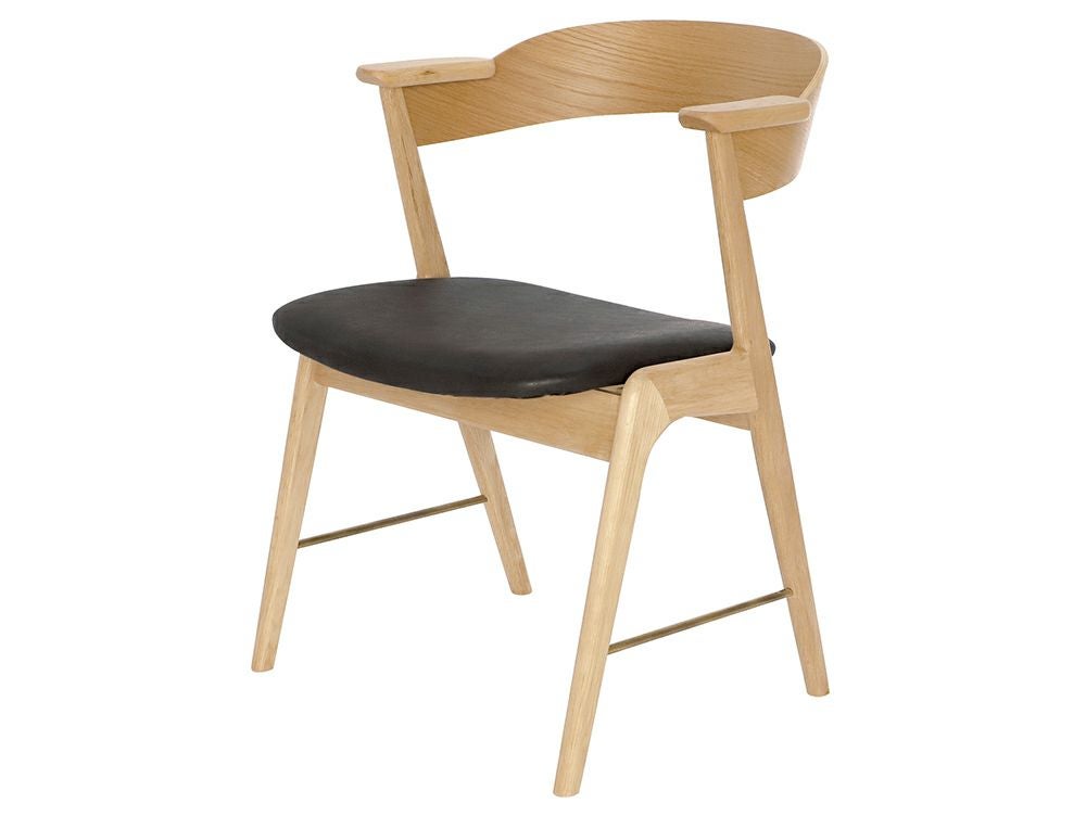 ダニス ショートアームチェア アームナチュラル アイアン ダイニング