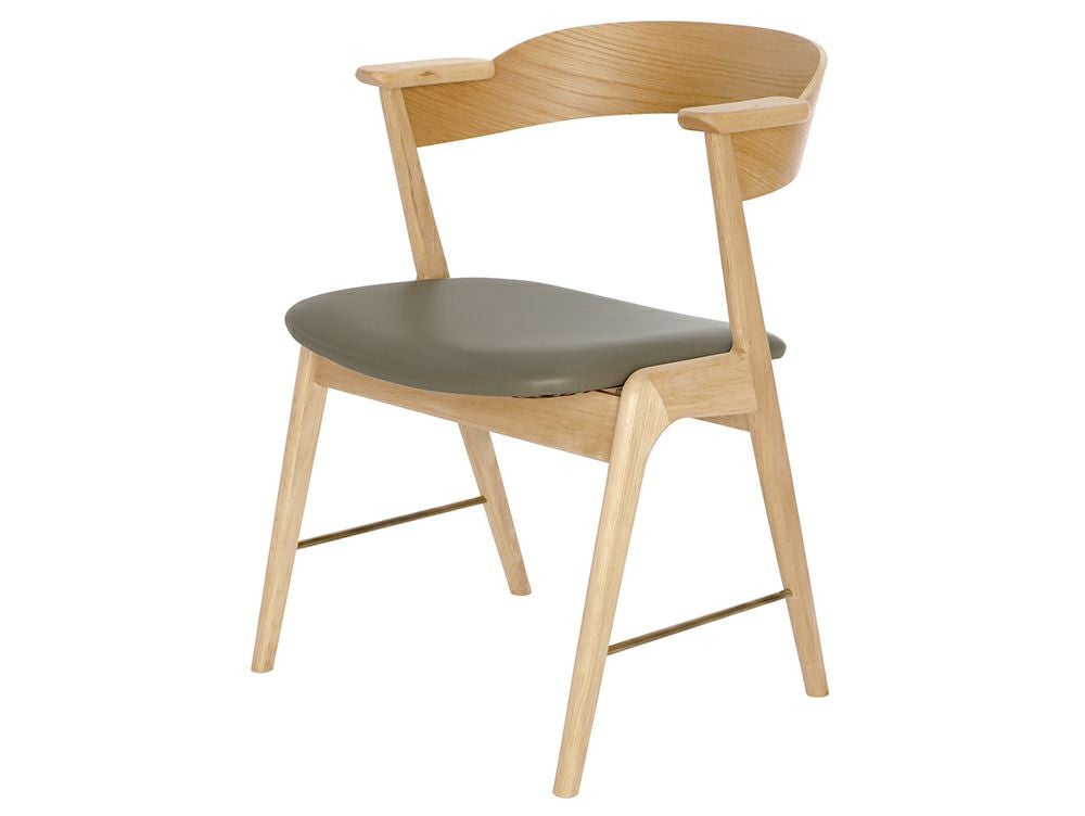 ダニス ショートアームチェア アームナチュラル アイアン ダイニング