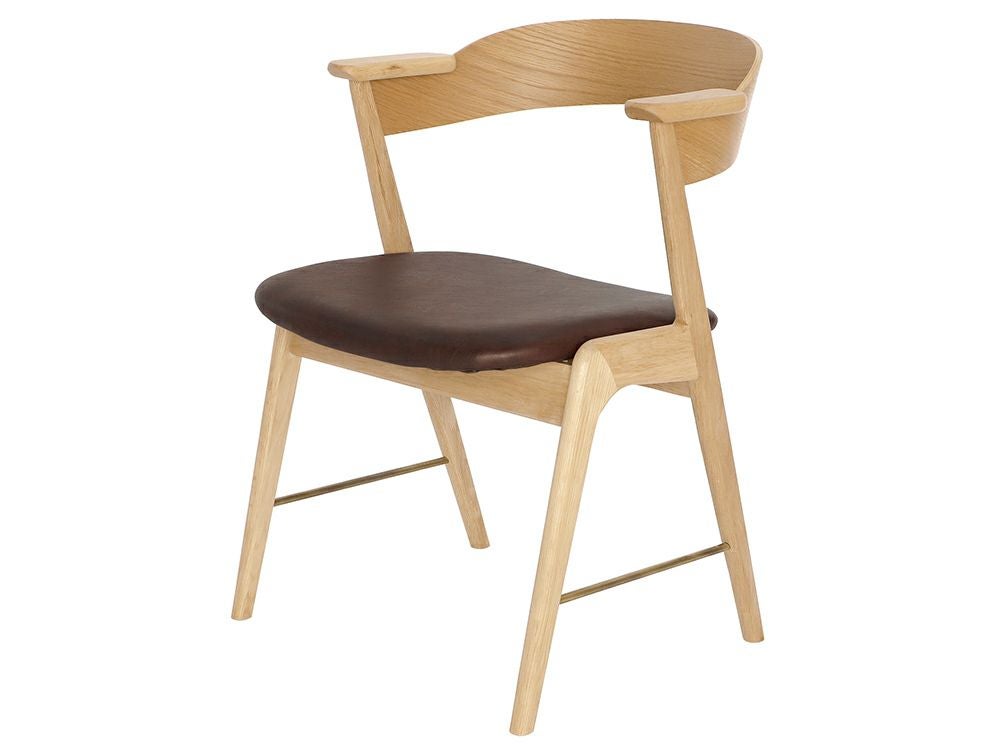 ダニス ショートアームチェア アームナチュラル アイアン ダイニング